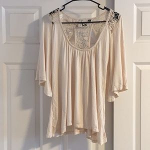 Anthropologie flowy top with crochet detail